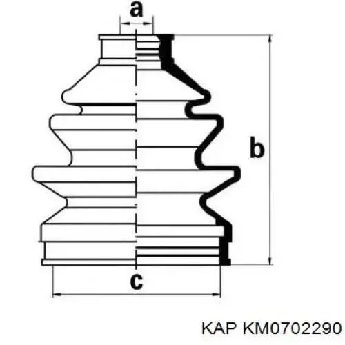 Пильник ШРКШа зовнішній, лівий KM0702290 KAP