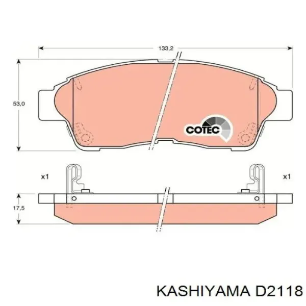 Передні тормозні колодки D2118 Kashiyama