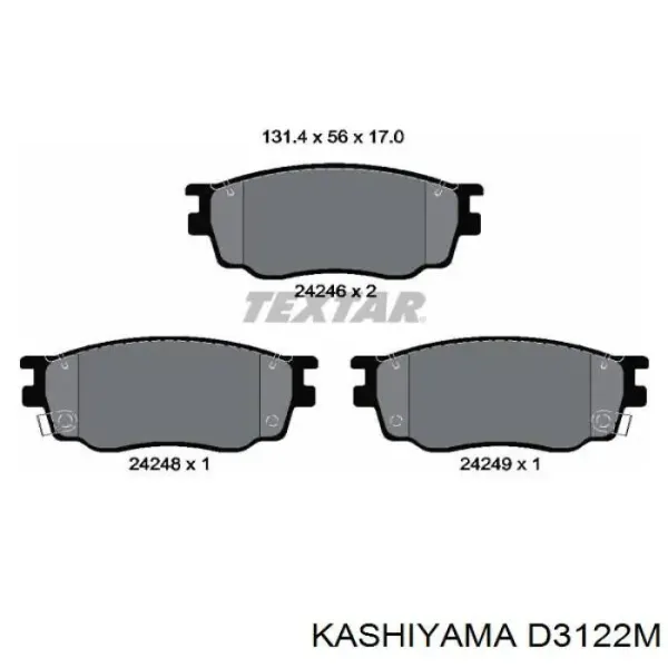 Передні тормозні колодки D3122M Kashiyama