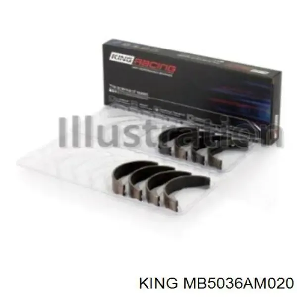 Вкладиші колінвала, корінні, комплект, 2-й ремонт (+0,50) MB5036AM020 King