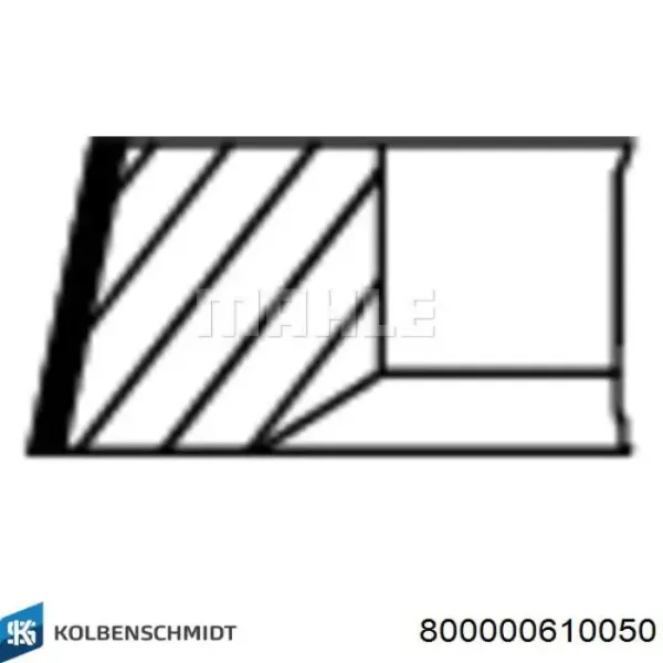 Кільця поршневі на 1 циліндр, 2-й ремонт (+0,50) 800000610050 Kolbenschmidt
