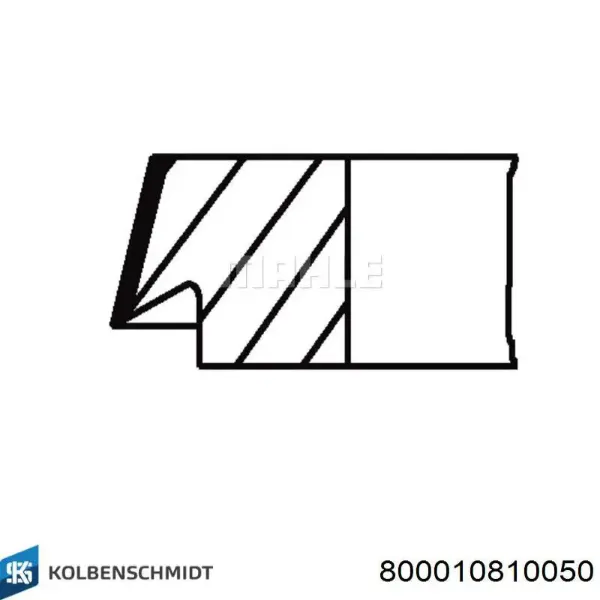Кільця поршневі на 1 циліндр, 2-й ремонт (+0,50) 800010810050 Kolbenschmidt
