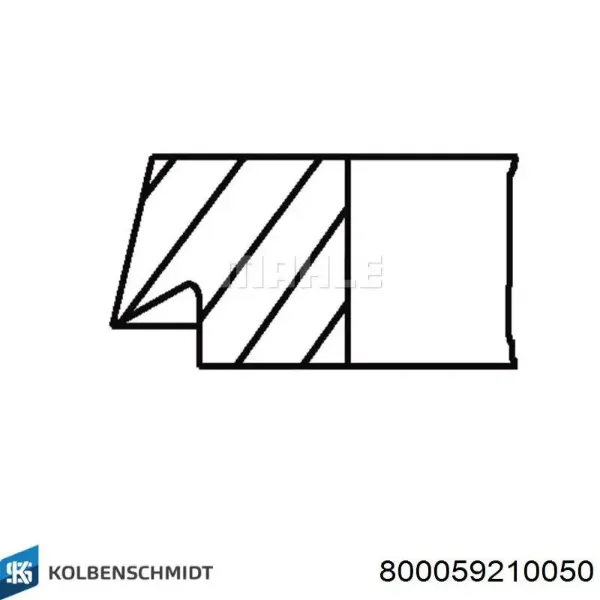 Кільця поршневі на 1 циліндр, 2-й ремонт (+0,50) 800059210050 Kolbenschmidt
