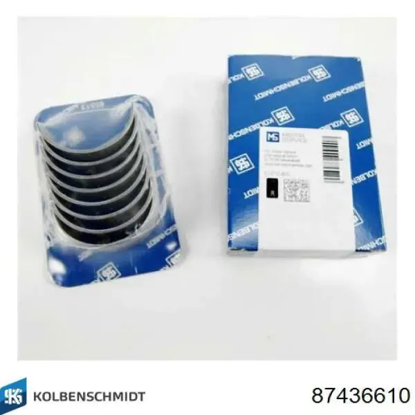 Вкладиші колінвала, шатунні, комплект, 1-й ремонт (+0,25) 87436610 Kolbenschmidt