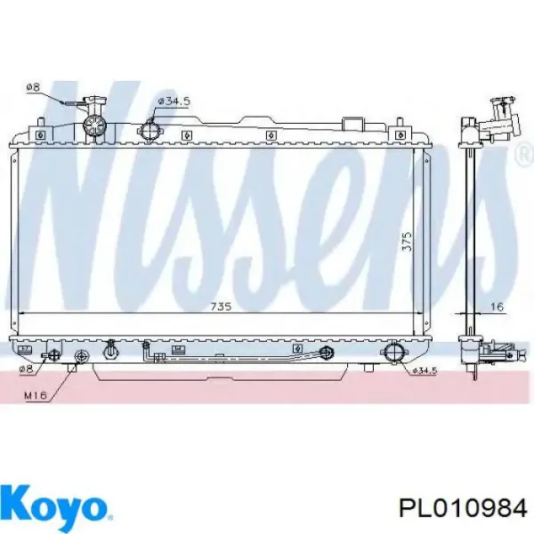 Радіатор PL010984 Koyo