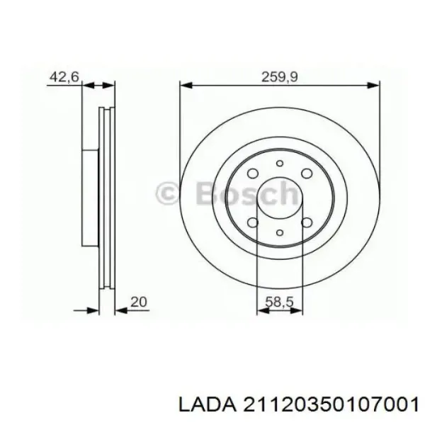 Гальмівні диски передні 21120350107001 Lada