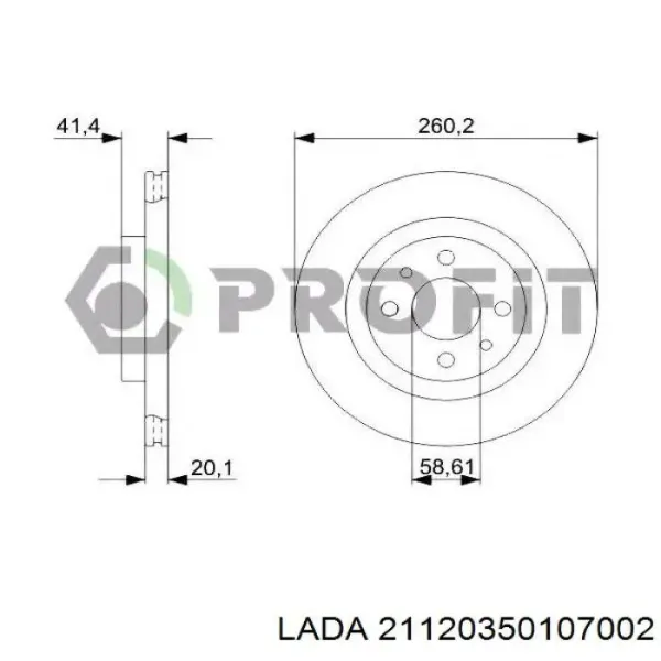 Гальмівні диски передні 21120350107002 Lada