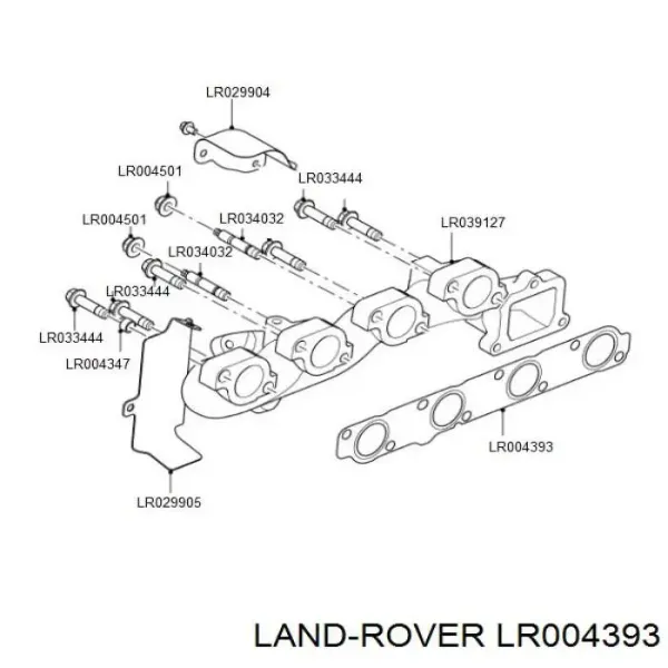 Прокладка колектора LR004393 Land Rover