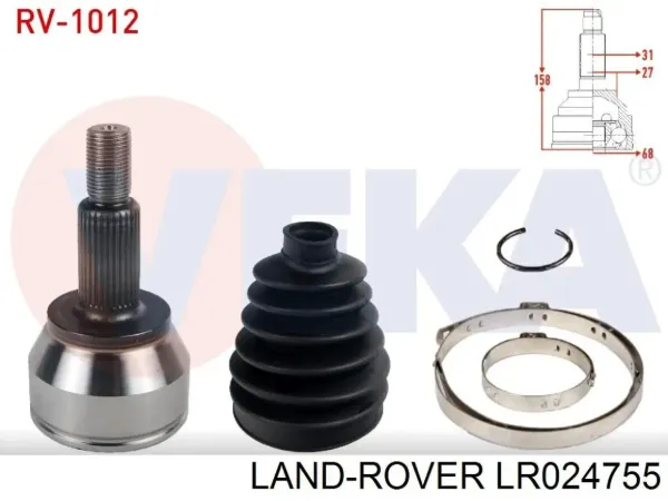 Піввісь права LR024755 Land Rover