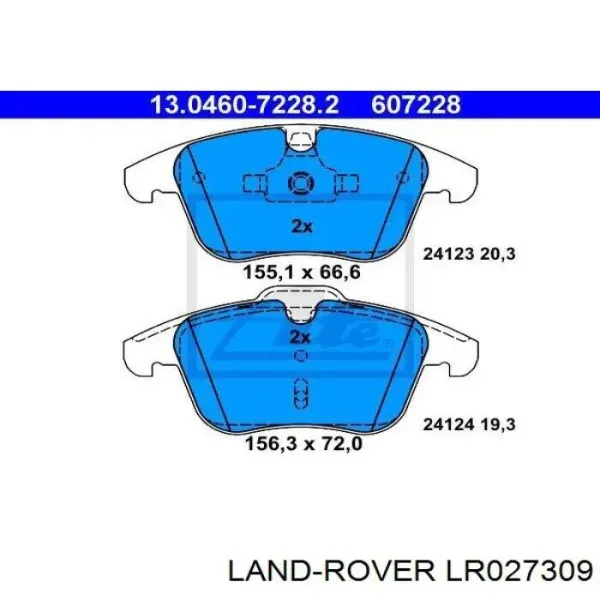 Передні тормозні колодки LR027309 Land Rover
