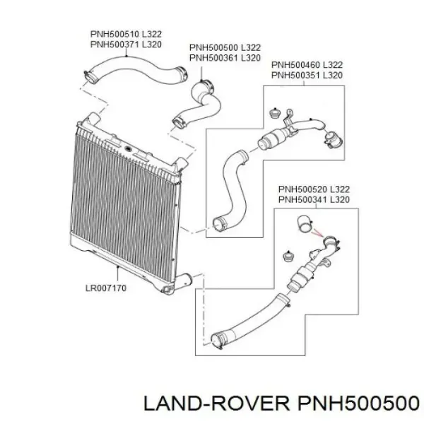 Шланг/патрубок интеркуллера PNH500500 Britpart