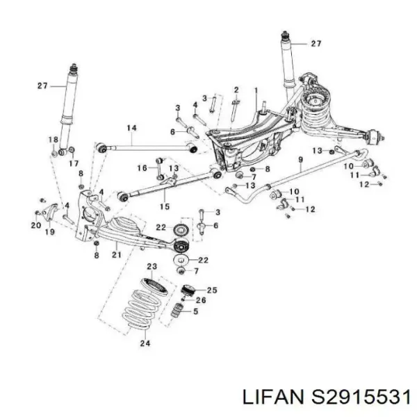 Проставка (гумове кільце) пружини задньої, верхня S2915531 Lifan