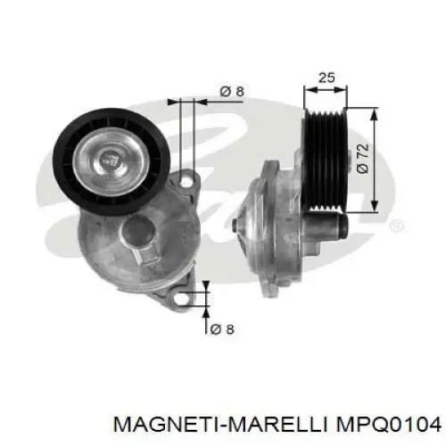 Натяжний ролик MPQ0104 Magneti Marelli