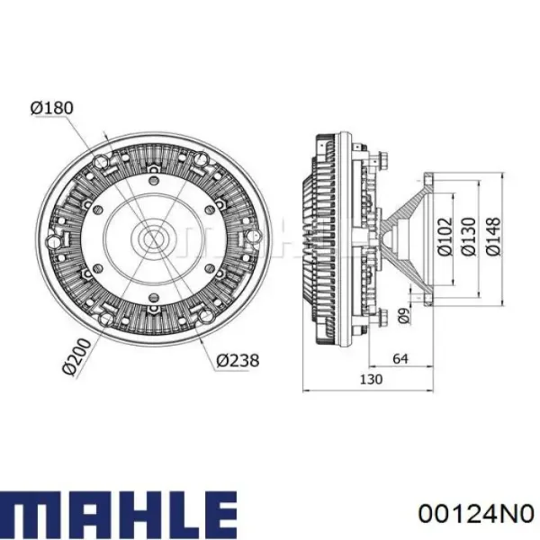Кільця поршневі на 1 циліндр, STD. 00124N0 Mahle Original