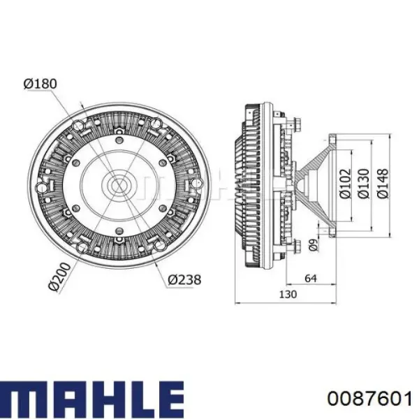 Поршень в комплекті на 1 циліндр, 2-й ремонт (+0,50) 0087601 Mahle Original