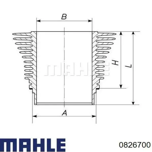 Поршень в комплекті на 1 циліндр, STD 0826700 Mahle Original