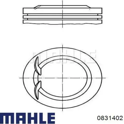 Поршень в комплекті на 1 циліндр, 2-й ремонт (+0,50) 0831402 Mahle Original