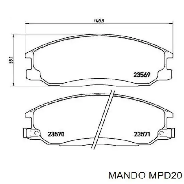 Передні тормозні колодки MPD20 Mando