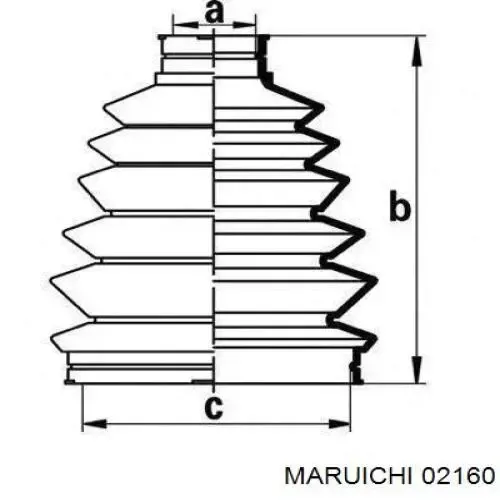Пильник ШРУСа зовнішній 02160 Maruichi-156