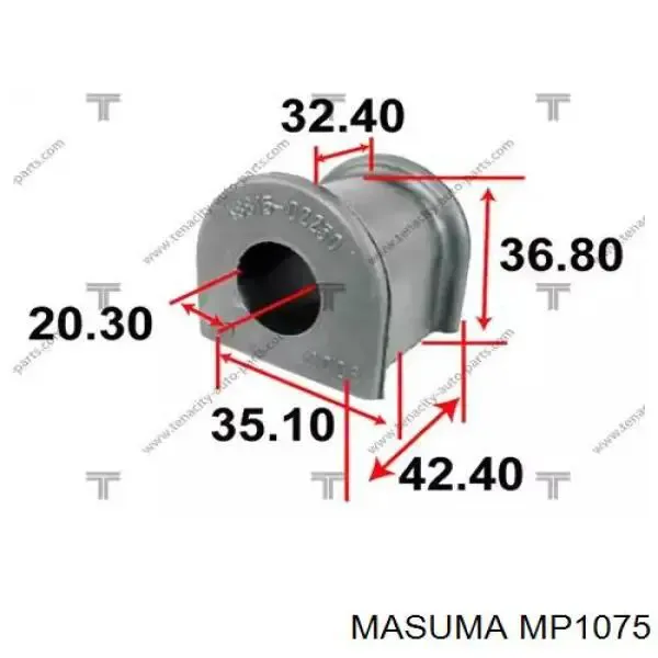 Втулка стабілізатора переднього, ліва MP1075 Masuma
