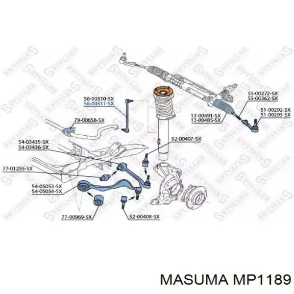 Втулка стабілізатора заднього MP1189 Masuma