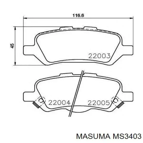 Передні тормозні колодки MS3403 Masuma