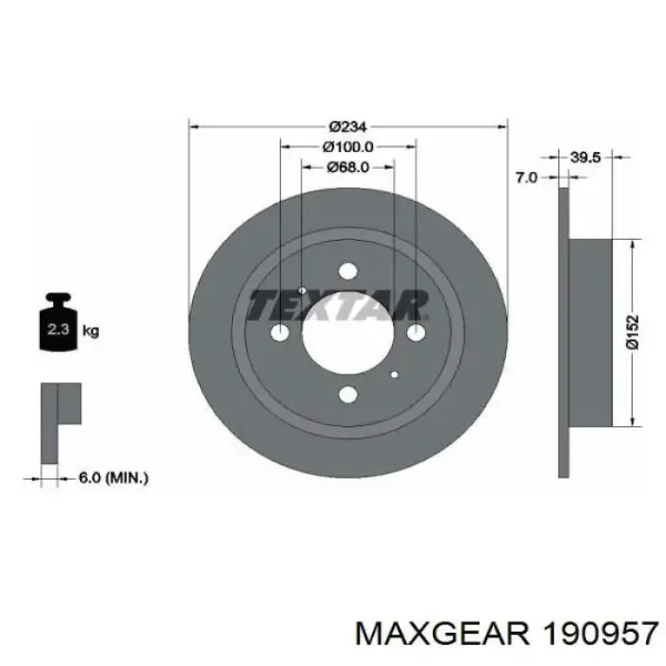Диск гальмівний задній Blue Print ADN14377
