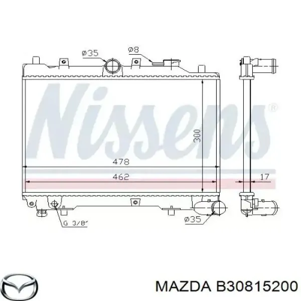 Радіатор B30815200 Mazda