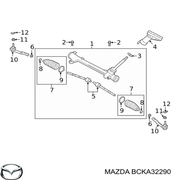 Рульовий наконечник BCKA32290 Mazda