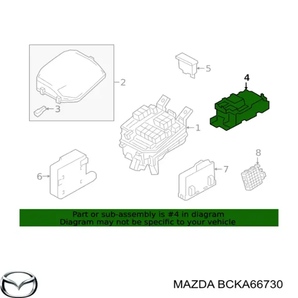 Блок запобіжників BCKA66730 Mazda