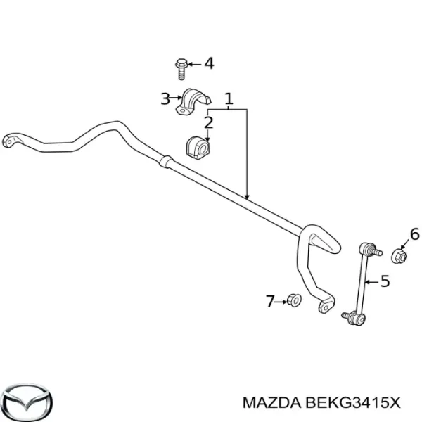 Передній стабілізатор BEKG3415X Mazda