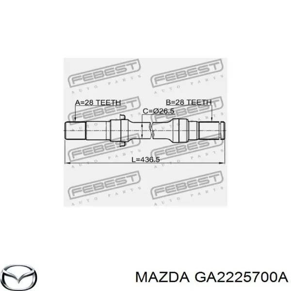 Піввісь права GA2225700A Mazda
