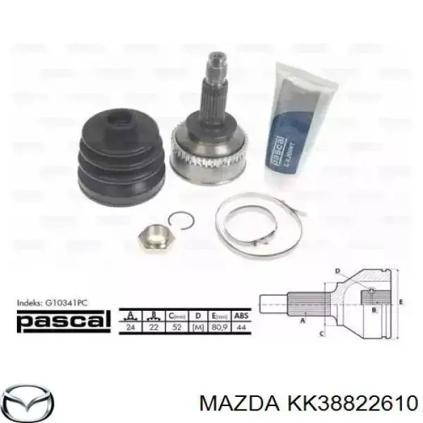 ШРКШ зовнішній передній, лівий KK38822610 Mazda