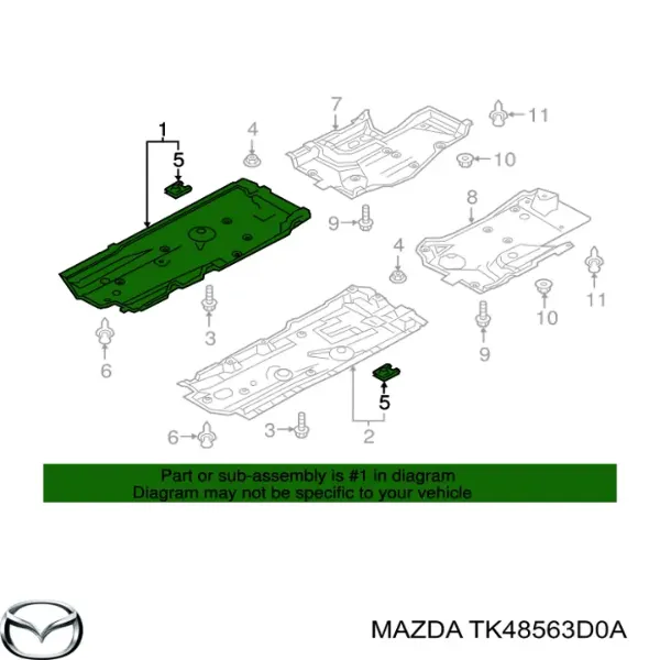 Захист днища, правий TK48563D0A Mazda