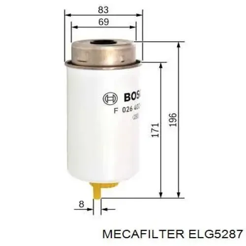 Паливний фільтр ELG5287 Mecafilter