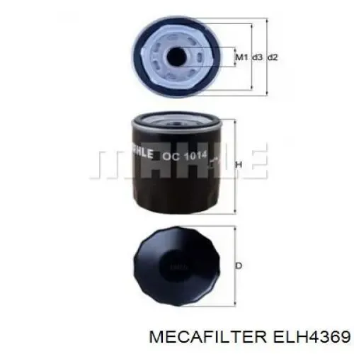 Масляний фільтр ELH4369 Mecafilter