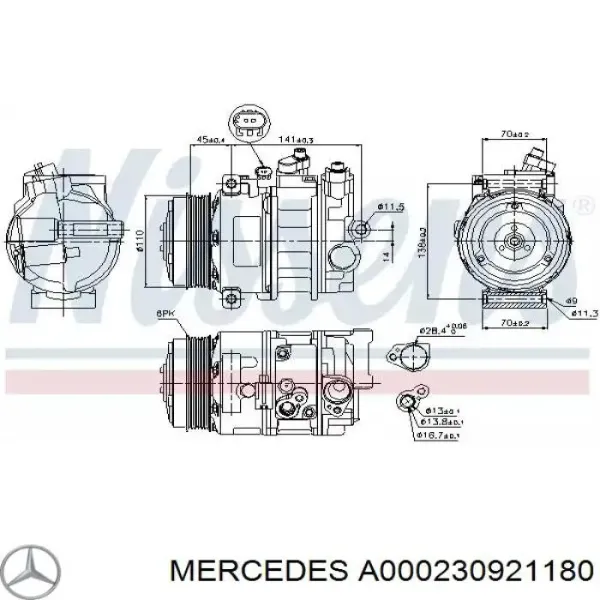 A000230921180 Mercedes Компресор холодоагенту