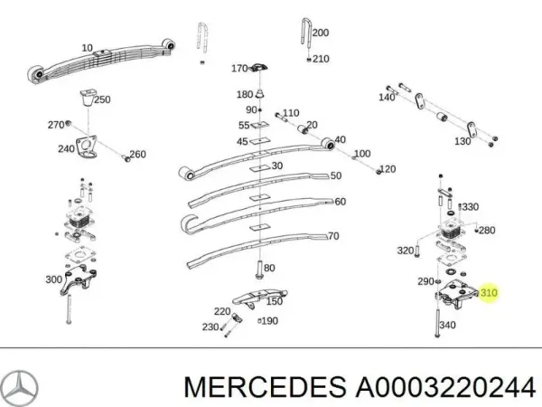 Відбійник задньої ресори A0003220244 Mercedes