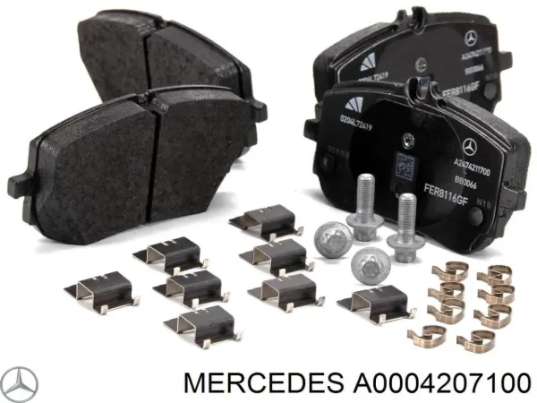 Передні тормозні колодки A0004207100 Mercedes