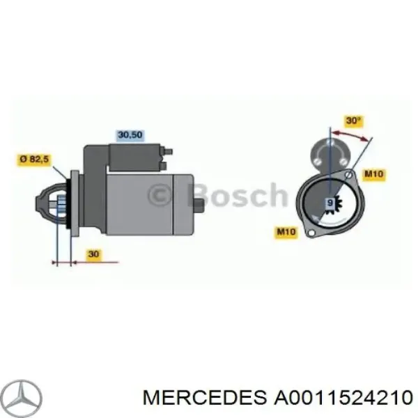 Втягуюче реле стартера A0011524210 Mercedes