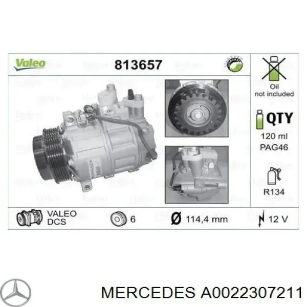 A0022307211 Mercedes Компресор холодоагенту