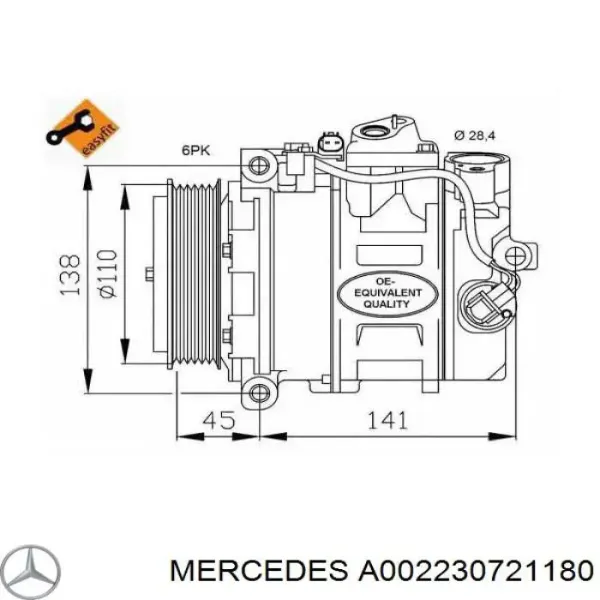 Насос кондиціонера Mercedes A002230721180