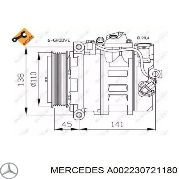 A002230721180 Mercedes Компресор холодоагенту