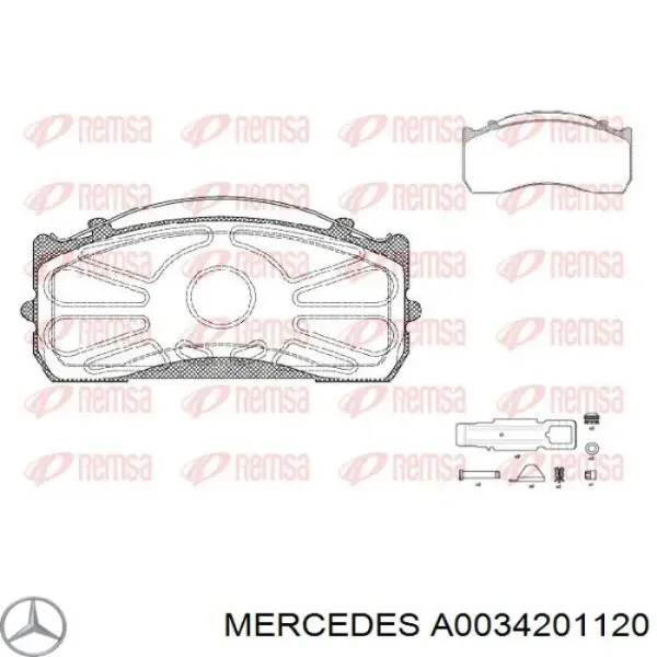 Передні тормозні колодки A0034201120 Mercedes