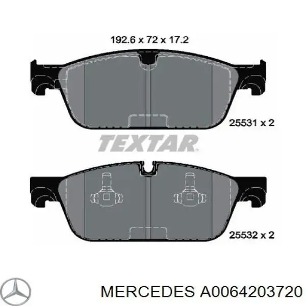 Передні тормозні колодки A0064203720 Mercedes