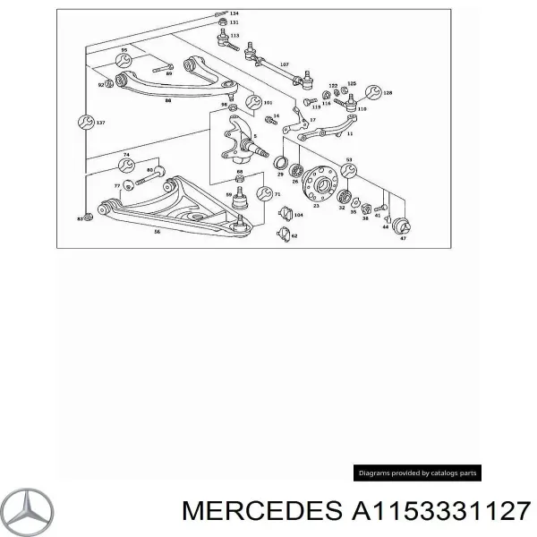 Кульова опора, нижня A1153331127 Mercedes