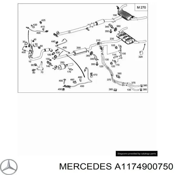 Глушник, задня частина A1174900750 Mercedes