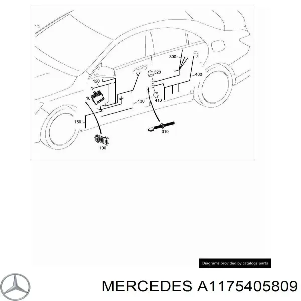 Джгут проводів задніх дверей A1175405809 Mercedes