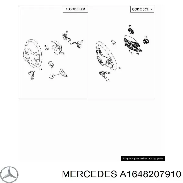 Кнопка вмикання обігріву керма A1648207910 Mercedes