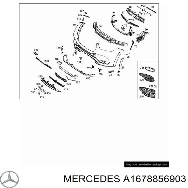 Накладка бампера переднього A1678856903 Mercedes